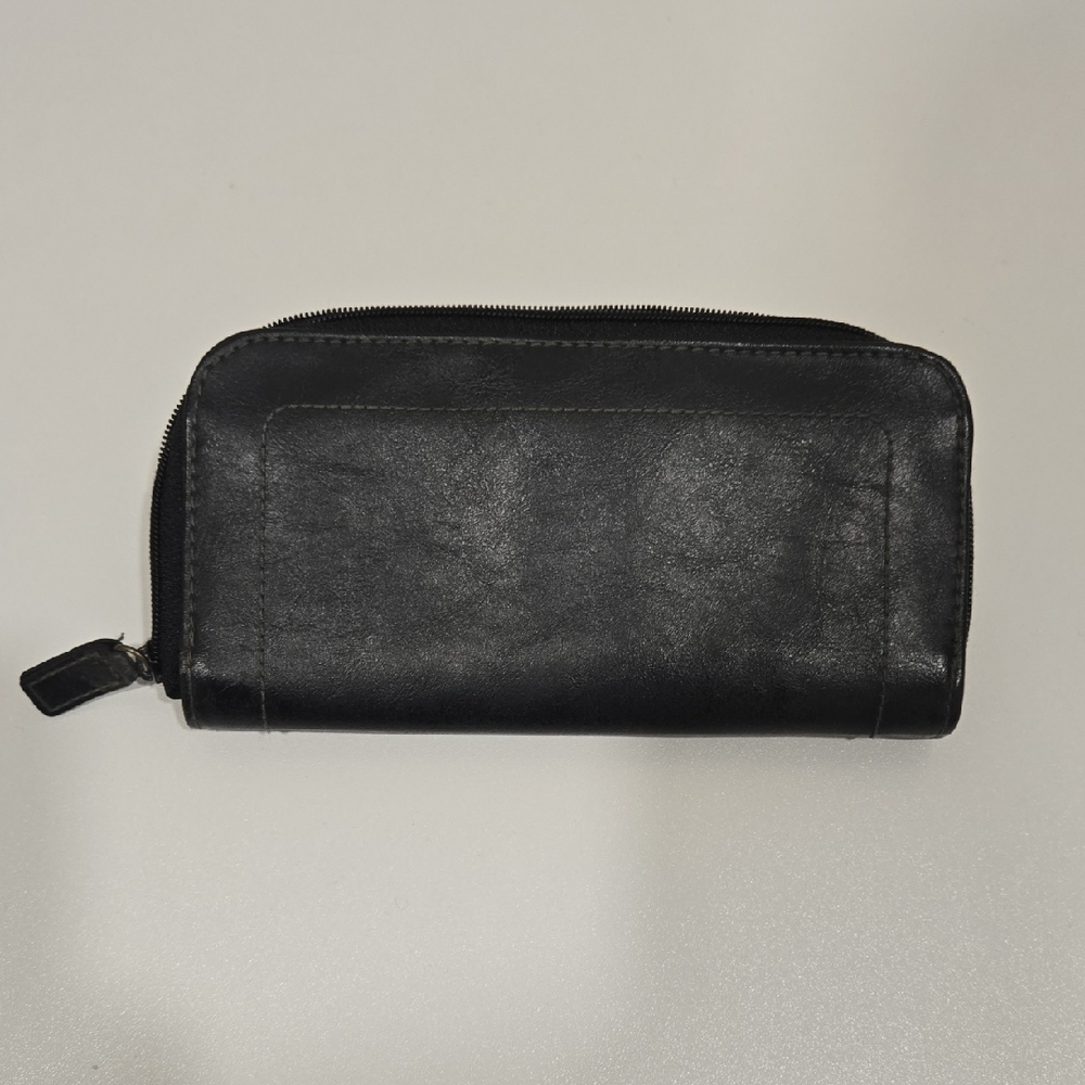 Black Wallet Long Zip Around - Picture 4 of 16